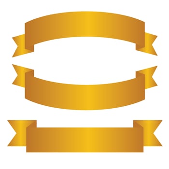 golden ribbon collection set vector design