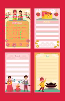 Seollal Journal Template Collection vector