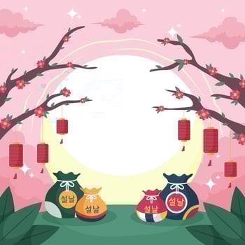 Happy Seollal Background vector