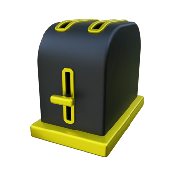 Luxury Gold Toaster 3d Illustration png