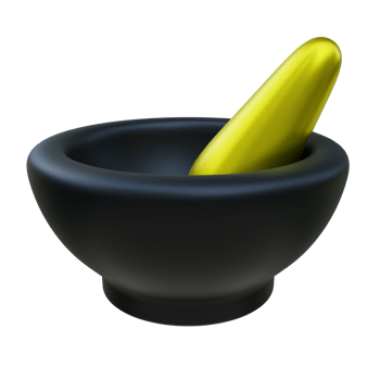 Luxury Gold Pestle and Mortar 3d Illustration png