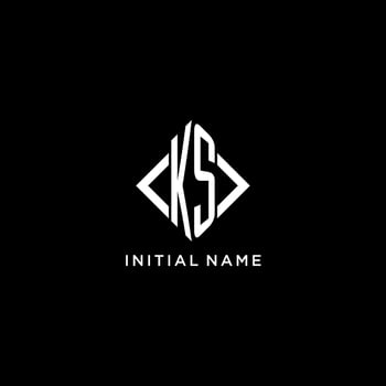 KS initial monogram with rhombus shape logo design vector