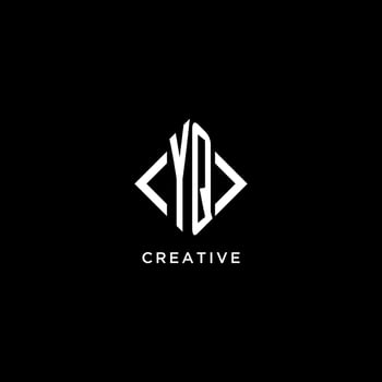 YQ initial monogram with rhombus shape logo design vector