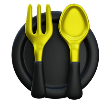 Luxury Gold Restaurant Dishware 3d Illustration png