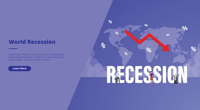 big economy recession concept for website landing homepage template banner or slide presentation cover vector