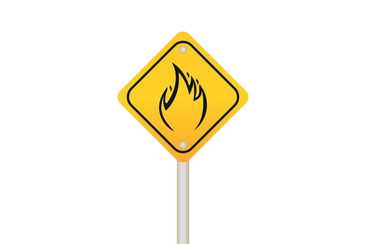 Fire hazard sign isolated on white background vector