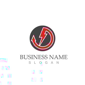 Flash thunderbolt logo template vector