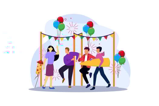 Party of the New Year Flat Design vector