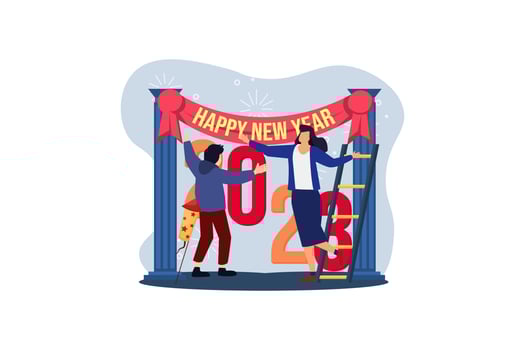 Year End Eve Flat Design vector