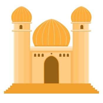 Gold color mosque vector illustration