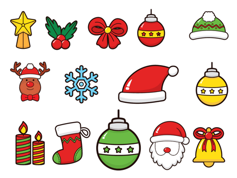 Merry Christmas Cute Stickers for holiday png