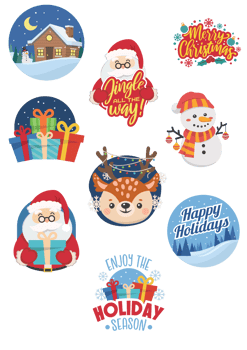 Merry Christmas Cute Stickers for holiday png