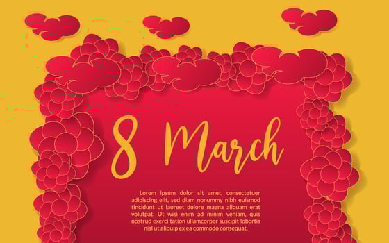 8 march flower red background vector