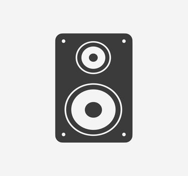 Speaker icon vector. Music system, audio box, sound system, stereo speaker sound icon vector isolated symbol sign