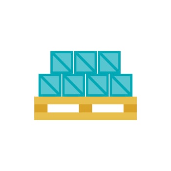 Boxes goods icon, flat style vector