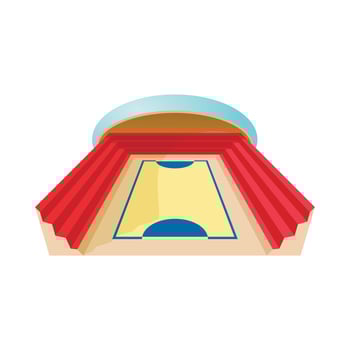 Square stadium icon, cartoon style vector