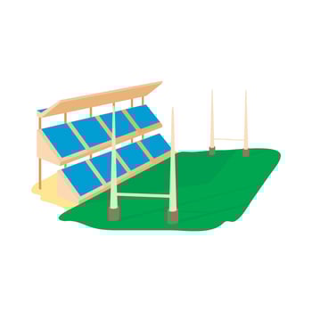 Rugby stadium icon, cartoon style vector