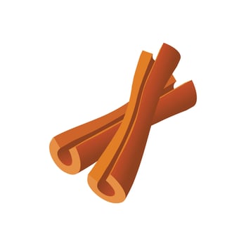 Cinnamon sticks icon, cartoon style vector