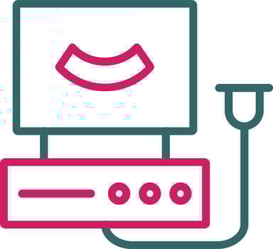 Ultrasound Machine  Line Two Color vector