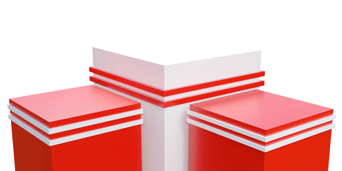 White and red empty stage product show 3d render png