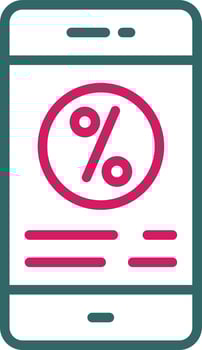 Interest Rate Line Two Color vector