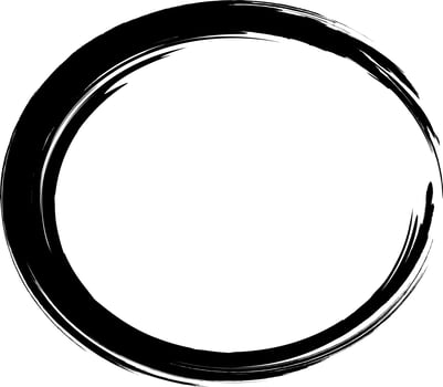 The oval is drawn with a brush. Grunge frame. Icon. Logo, label and ellipse. Banner, stamp. vector