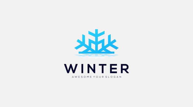 Winter vector logo design icon template