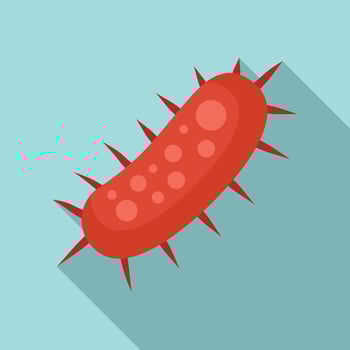 Virus icon, flat style vector