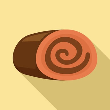 Bakery sweet roulette icon, flat style vector