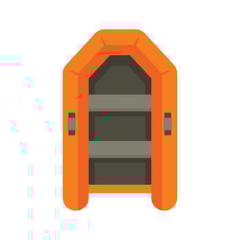 Rubber inflatable boat icon, flat style vector