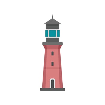 Lighthouse building icon, flat style vector