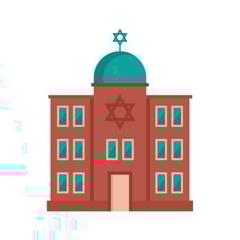Jewish synagogue icon, flat style vector