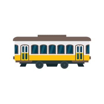 City old tram icon, flat style vector