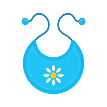 Baby bib icon, flat style vector