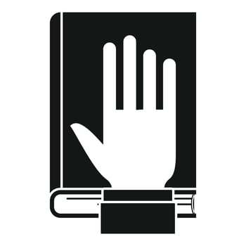 Lawyer oath icon, simple style vector
