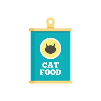 Cat food icon, flat style vector