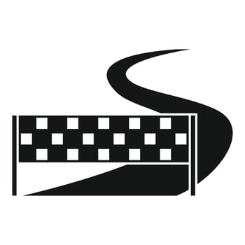 Race finish banner icon, simple style vector
