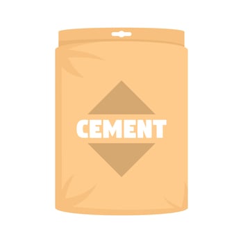 Cement bag icon, flat style vector