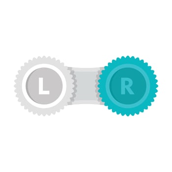 Contact lens case icon, flat style vector