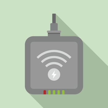 Wireless charger icon, flat style vector