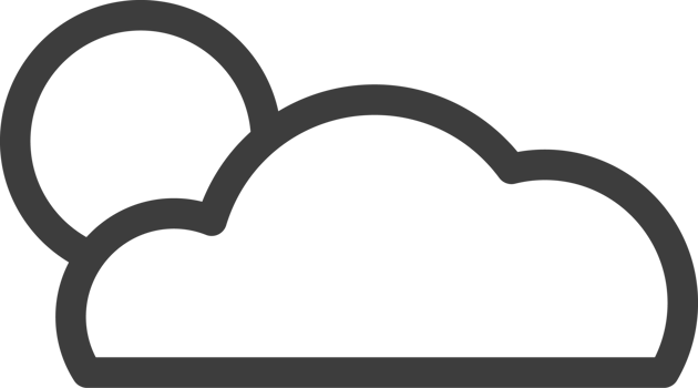 Cloud and sun thin line icon, Travel icon set. png