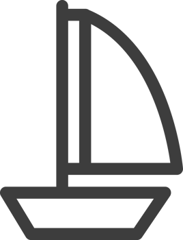 Sailboat thin line icon, Travel icon set. png