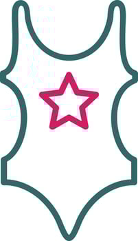 Swim Suit Line Two Color vector