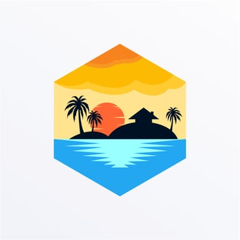 wonderful beach illustration design vector