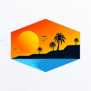 wonderful beach illustration design vector