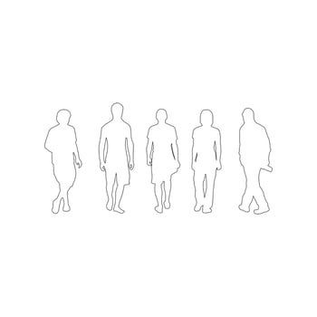 people walking rear view icon sign symbol on white vector
