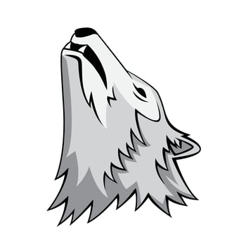 Wolf Head Howling Illustration vector