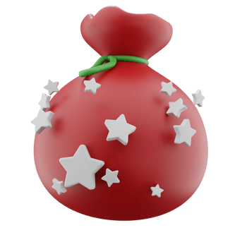 3d christmas present sack bag illustration png