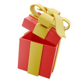 Christmas 3d gift box icon illustration png