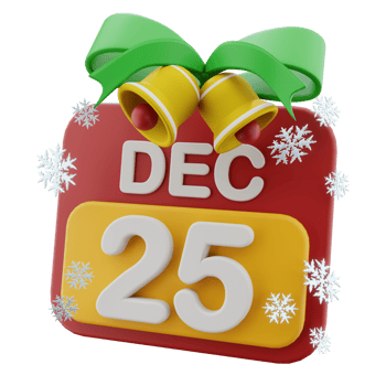 3d christmas day 25 december illustration png